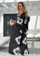 Compleu 3w1 Top , Cămașă i Pantaloni wide leg cu modele Fiesta Time negru