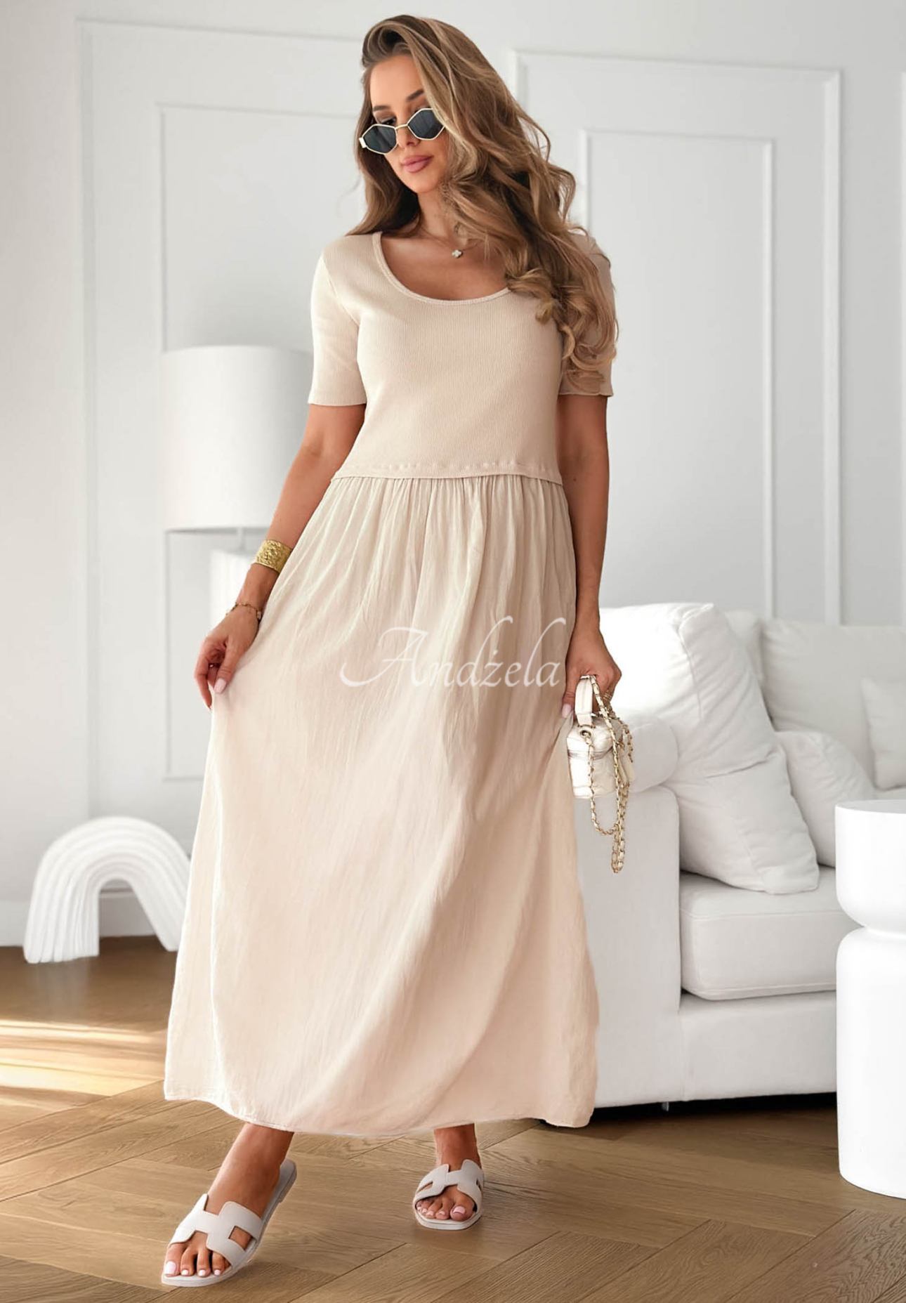 Rochie midi lejeră din bumbac Primavera Mia