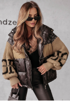 Pikowana Geacă Cold Hands negru-camel