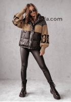 Pikowana Geacă Cold Hands negru-camel