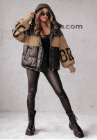 Pikowana Geacă Cold Hands negru-camel