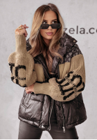 Pikowana Geacă Cold Hands negru-camel