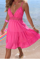 Bawełniana Rochie mini na ramiączkach z koronką Wind Bay roz