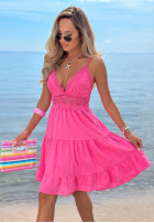 Bawełniana Rochie mini na ramiączkach z koronką Wind Bay roz