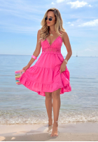 Bawełniana Rochie mini na ramiączkach z koronką Wind Bay roz