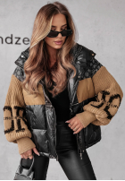 Pikowana Geacă Cold Hands negru-camel