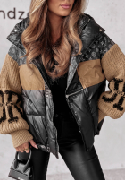 Pikowana Geacă Cold Hands negru-camel