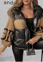Pikowana Geacă Cold Hands negru-camel