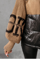 Pikowana Geacă Cold Hands negru-camel