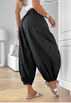 din material textil Pantaloni joggery z paskiem Stay Awhile negre
