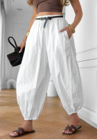 din material textil Pantaloni joggery z paskiem Stay Awhile negre