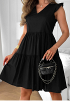 Rochie mini z falbankami Lunar Sail fucsia