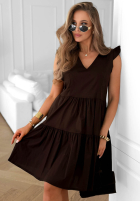 Rochie mini z falbankami Lunar Sail fucsia