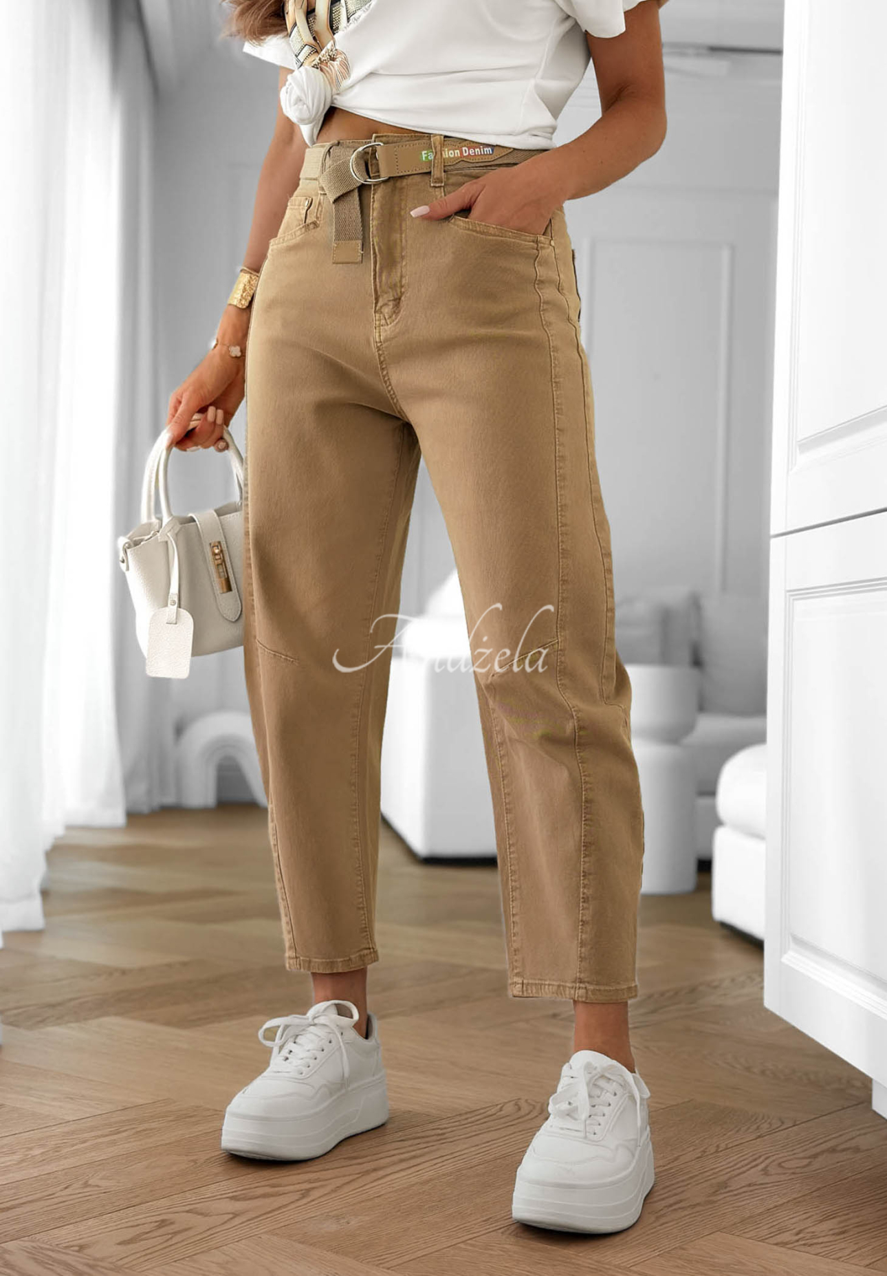 Blugi banana cu curea Dune Denim