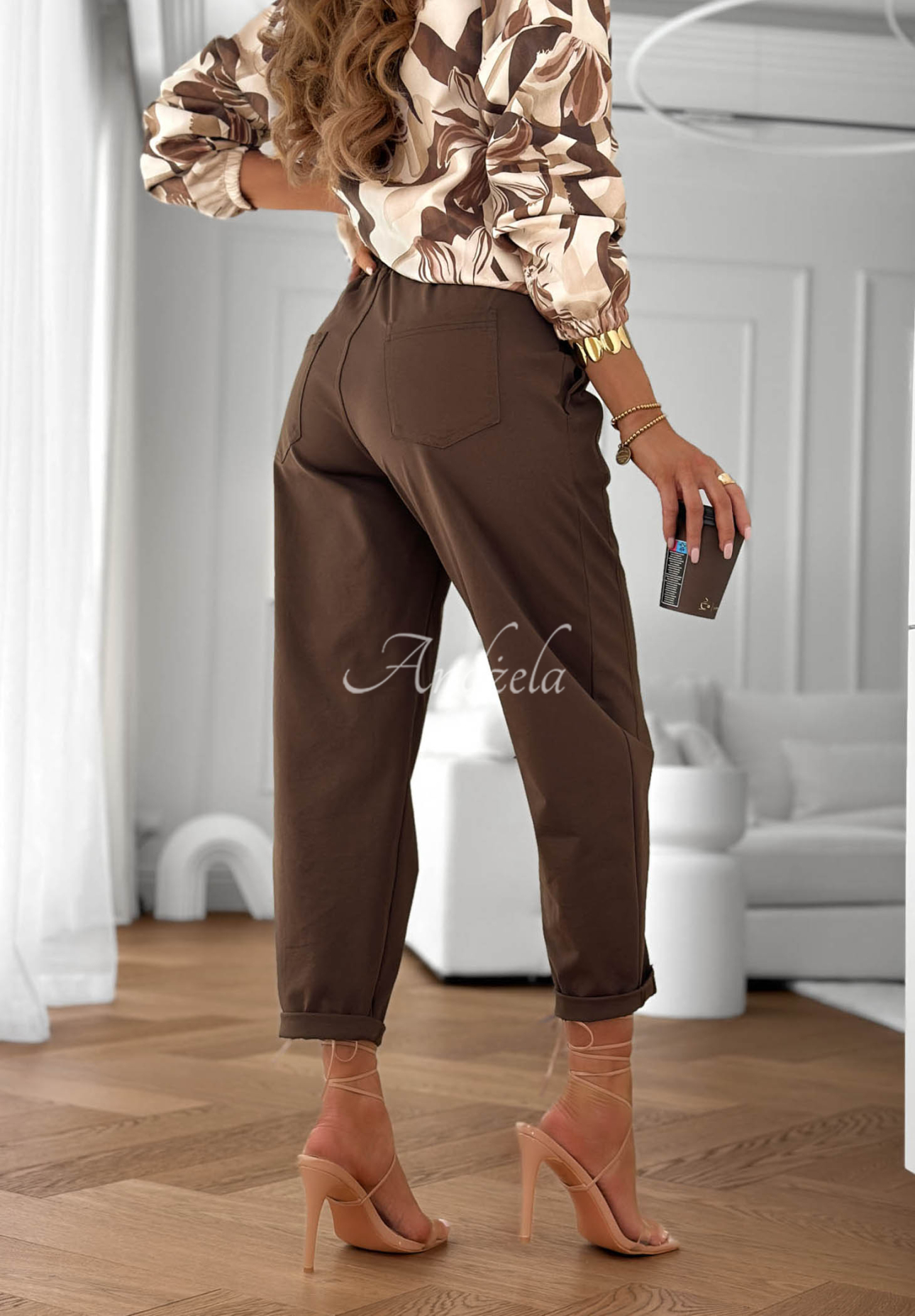 Pantaloni din bumbac cu tivuri striate Here We Go