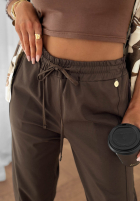 din material textil Pantaloni ze ściągaczem Here We Go negre