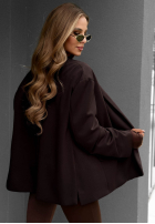 Sacou z kołnierzykiem Cozy Elegance ciocolatie