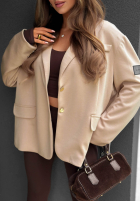 Sacou z kołnierzykiem Cozy Elegance ciocolatie