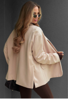 Sacou z kołnierzykiem Cozy Elegance ciocolatie