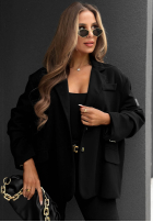 Sacou z kołnierzykiem Cozy Elegance ciocolatie