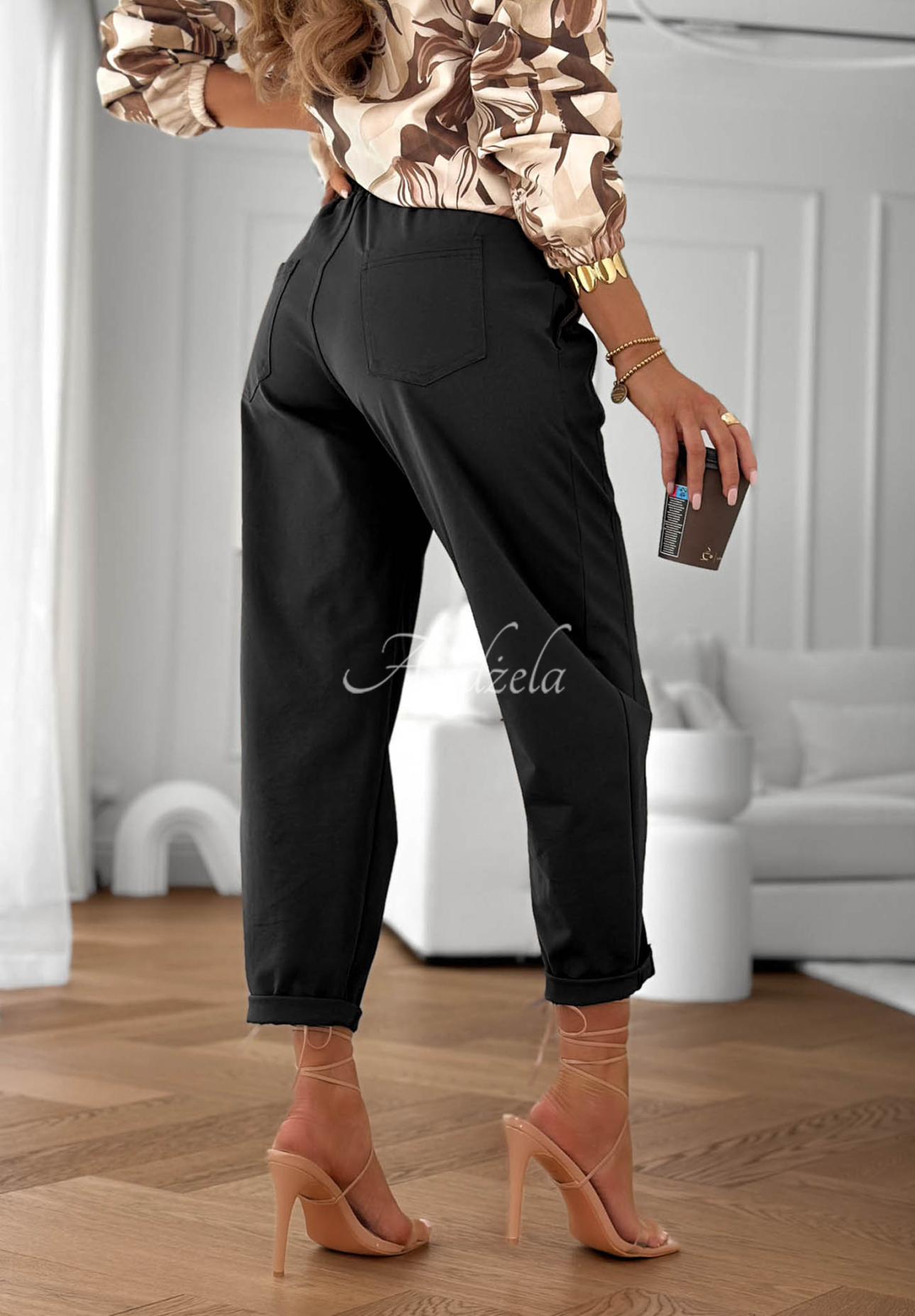 Pantaloni din bumbac cu tivuri striate Here We Go