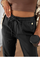 din material textil Pantaloni ze ściągaczem Here We Go negre