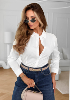 clasic elegancka Cămașă z kołnierzem Pearl Cove albă