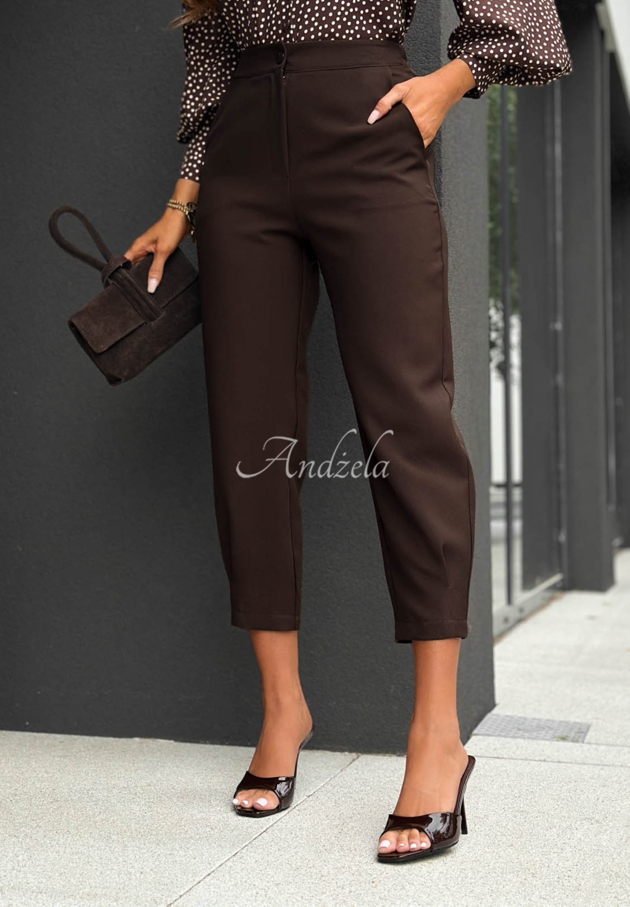 Pantaloni eleganți tip țigaretă din viscoză Laura