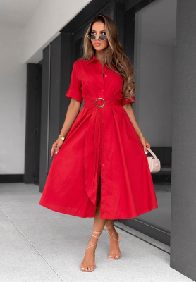 Rochie tip cămașă din bumbac cu curea Wind Sails