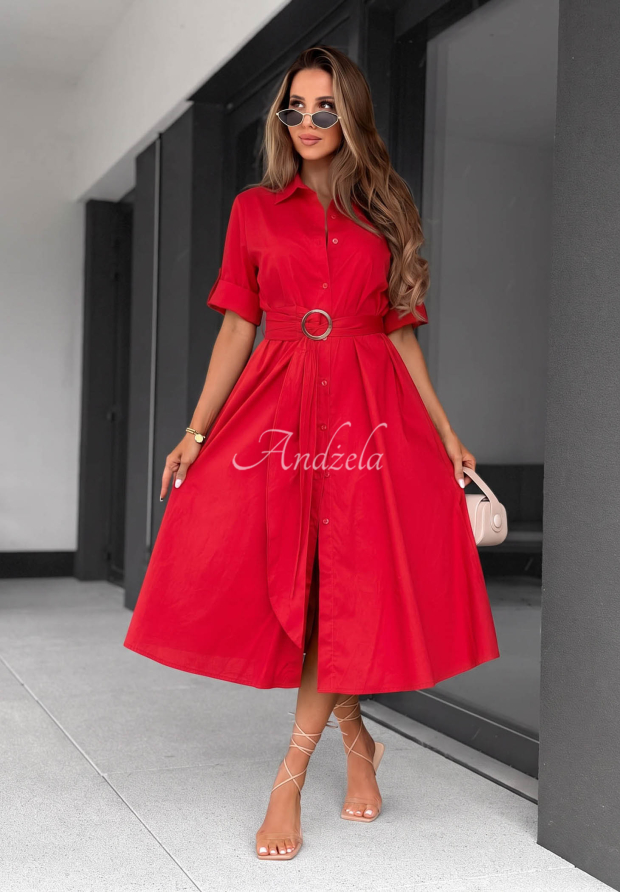 Rochie tip cămașă din bumbac cu curea Wind Sails