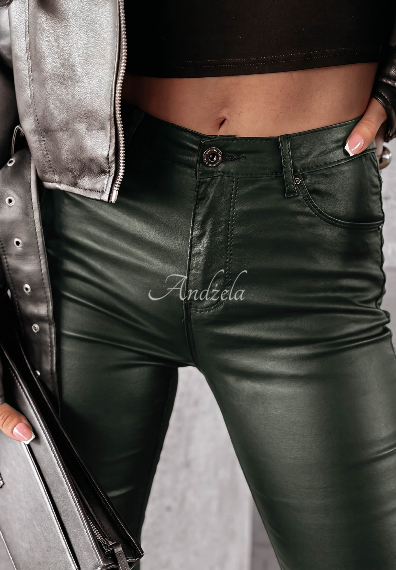 Pantaloni Cu aspect cerat Rebel verde sticlă