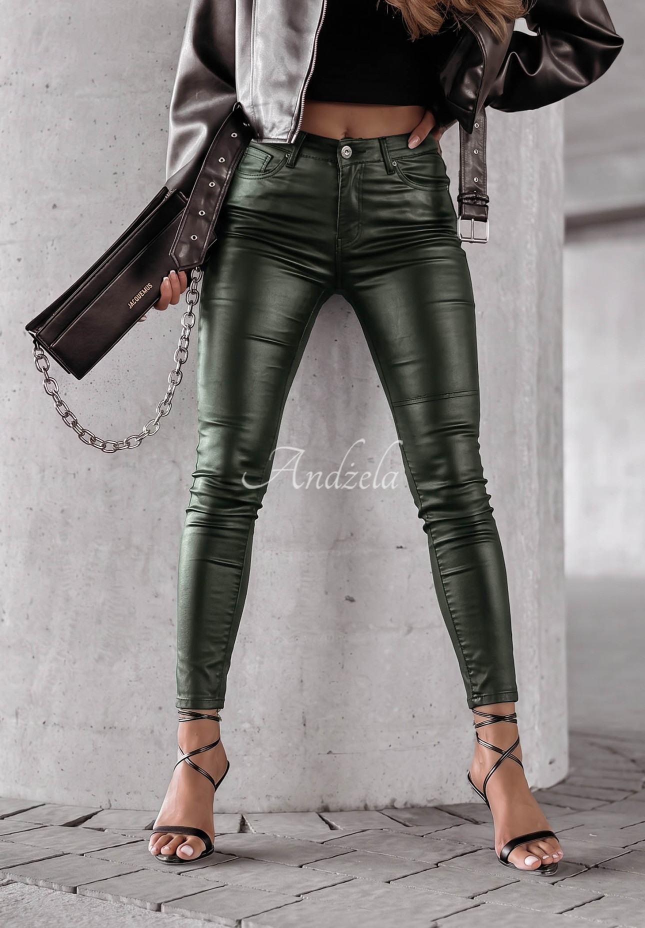 Pantaloni Cu aspect cerat Rebel verde sticlă
