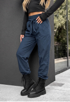 din material textil Pantaloni z paskiem Elegant Harmony bluemarin