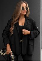 Sacou z kołnierzykiem Cozy Elegance ciocolatie