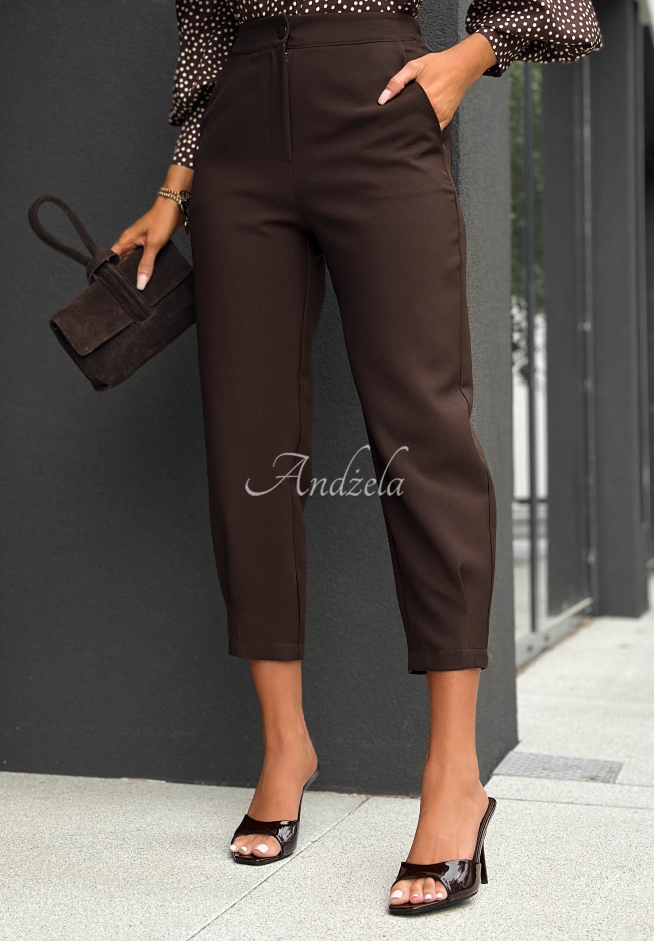 Pantaloni eleganți tip țigaretă din viscoză Laura