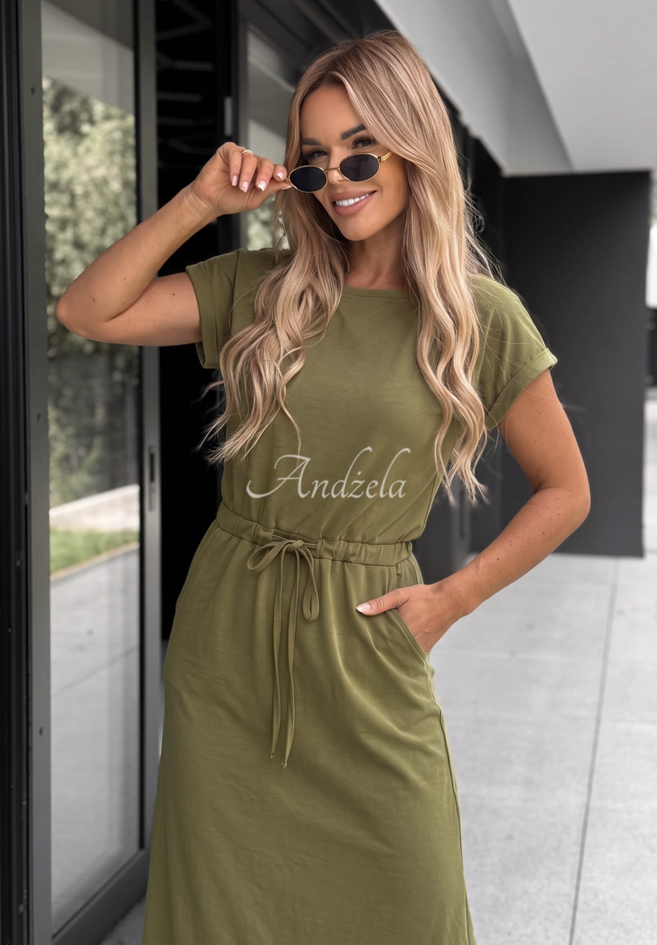 Rochie din bumbac cu șnur de ajustare Moonlight Harbor