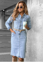 din denim Rochie z paskiem Are You Ready albastră