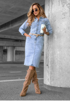 din denim Rochie z paskiem Are You Ready albastră