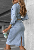 din denim Rochie z paskiem Are You Ready albastră