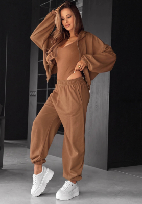 Compleu din bumbac cu hanorac, pantaloni și body 3in1 All For Love
