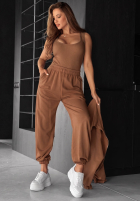 Compleu Hanorac, Pantaloni i body 3in1 All For Love ciocolatiu