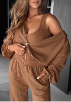 Compleu Hanorac, Pantaloni i body 3in1 All For Love ciocolatiu