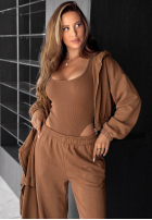 Compleu Hanorac, Pantaloni i body 3in1 All For Love ciocolatiu