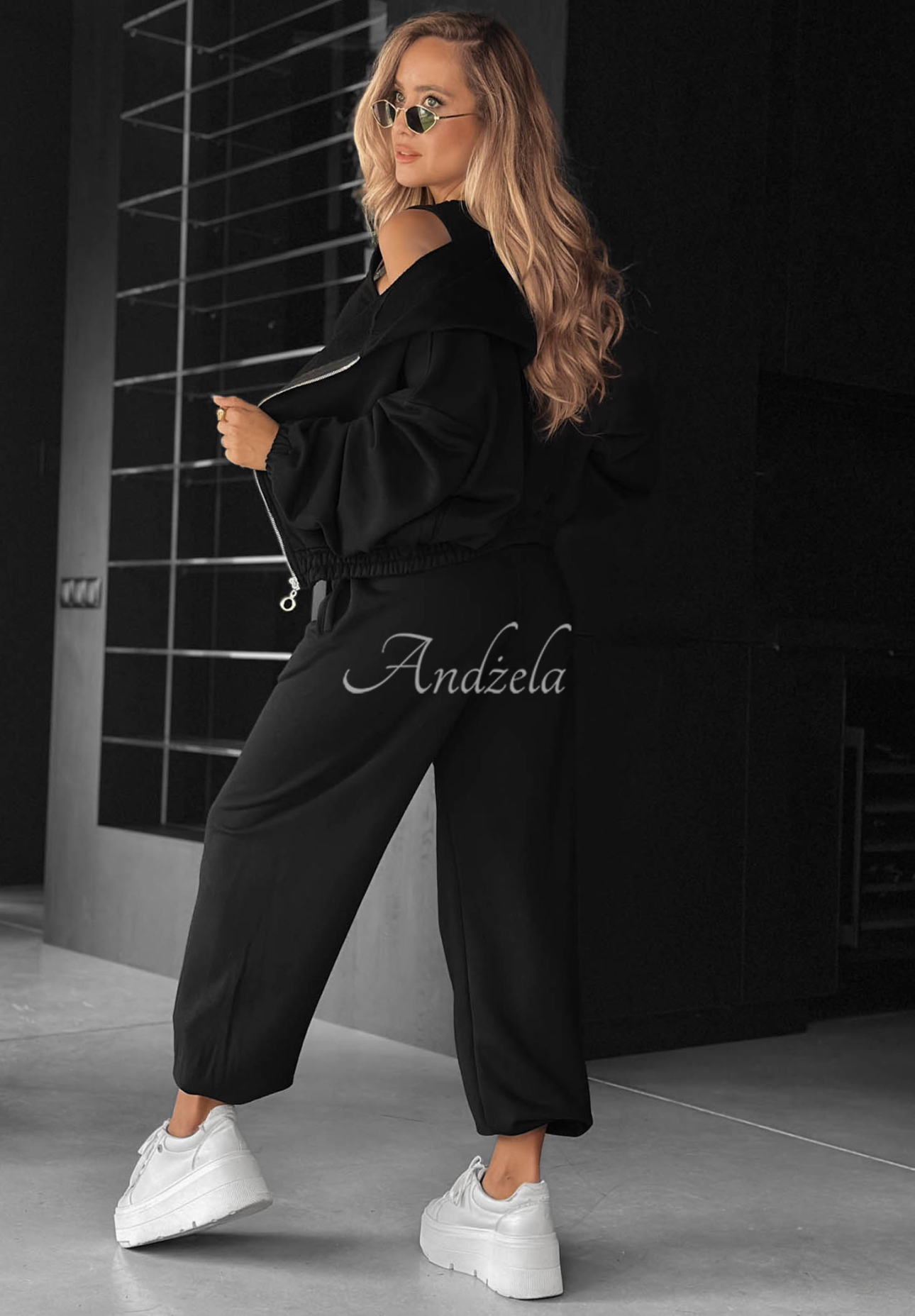 Compleu din bumbac cu hanorac, pantaloni și body 3in1 All For Love