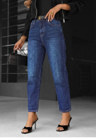 Pantaloni din denim mom fit Just My Type bluemarin