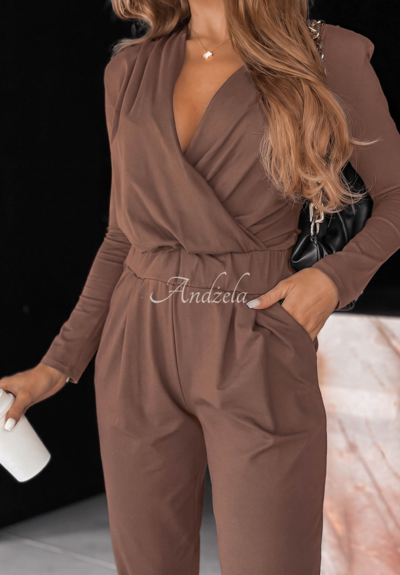 Salopetă din bumbac cu mâneci lungi Soft Elegance
