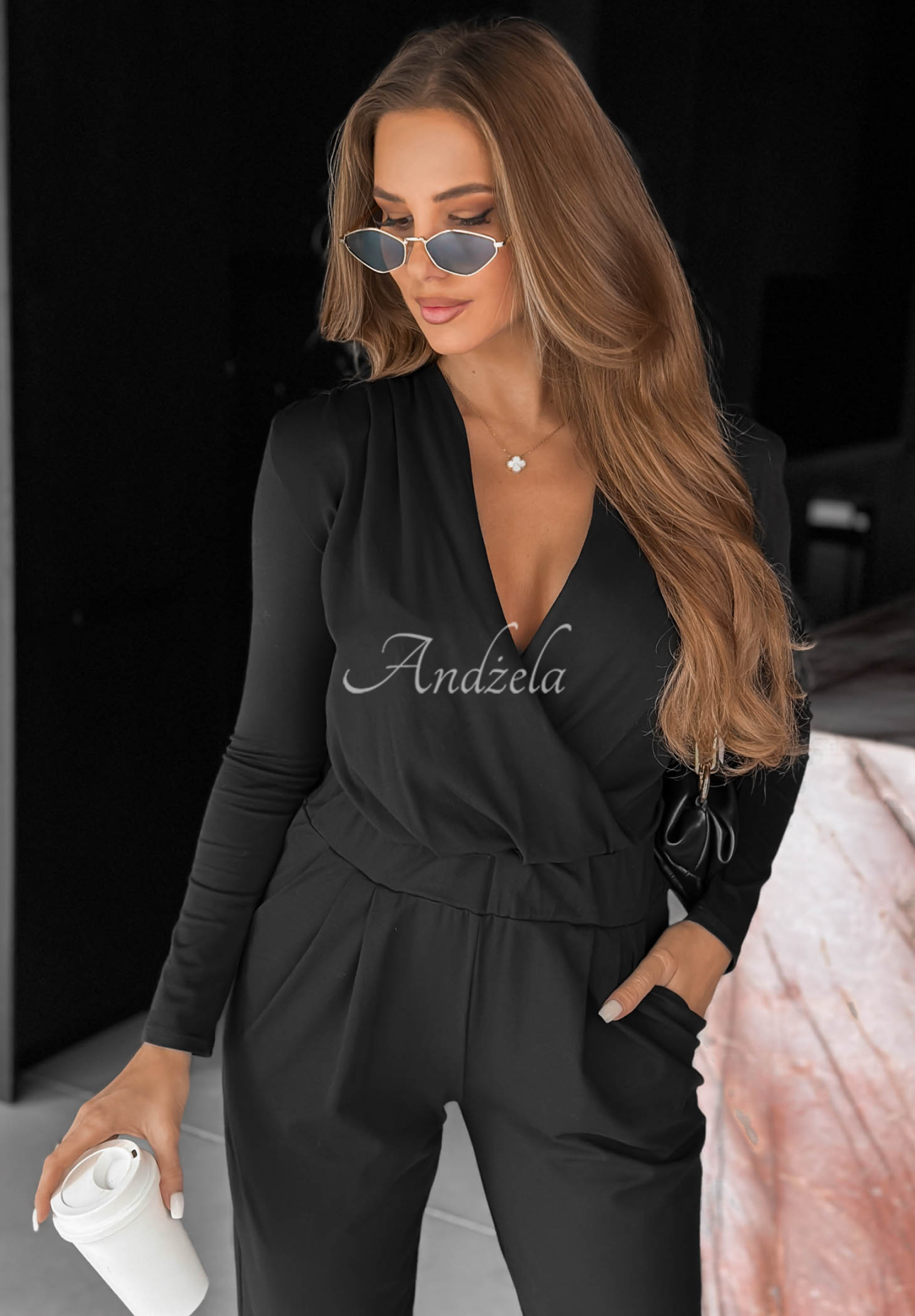 Salopetă din bumbac cu mâneci lungi Soft Elegance