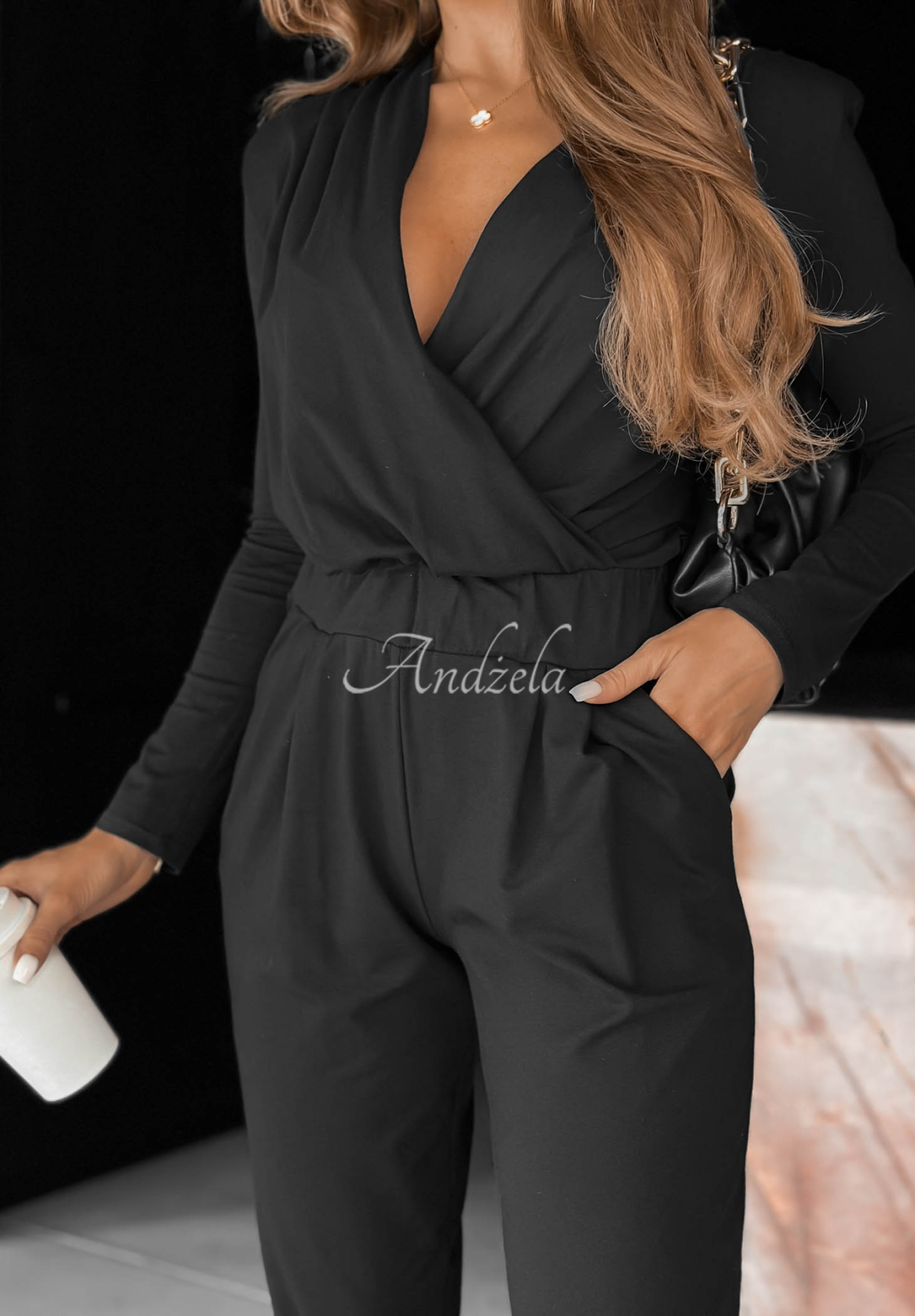 Salopetă din bumbac cu mâneci lungi Soft Elegance