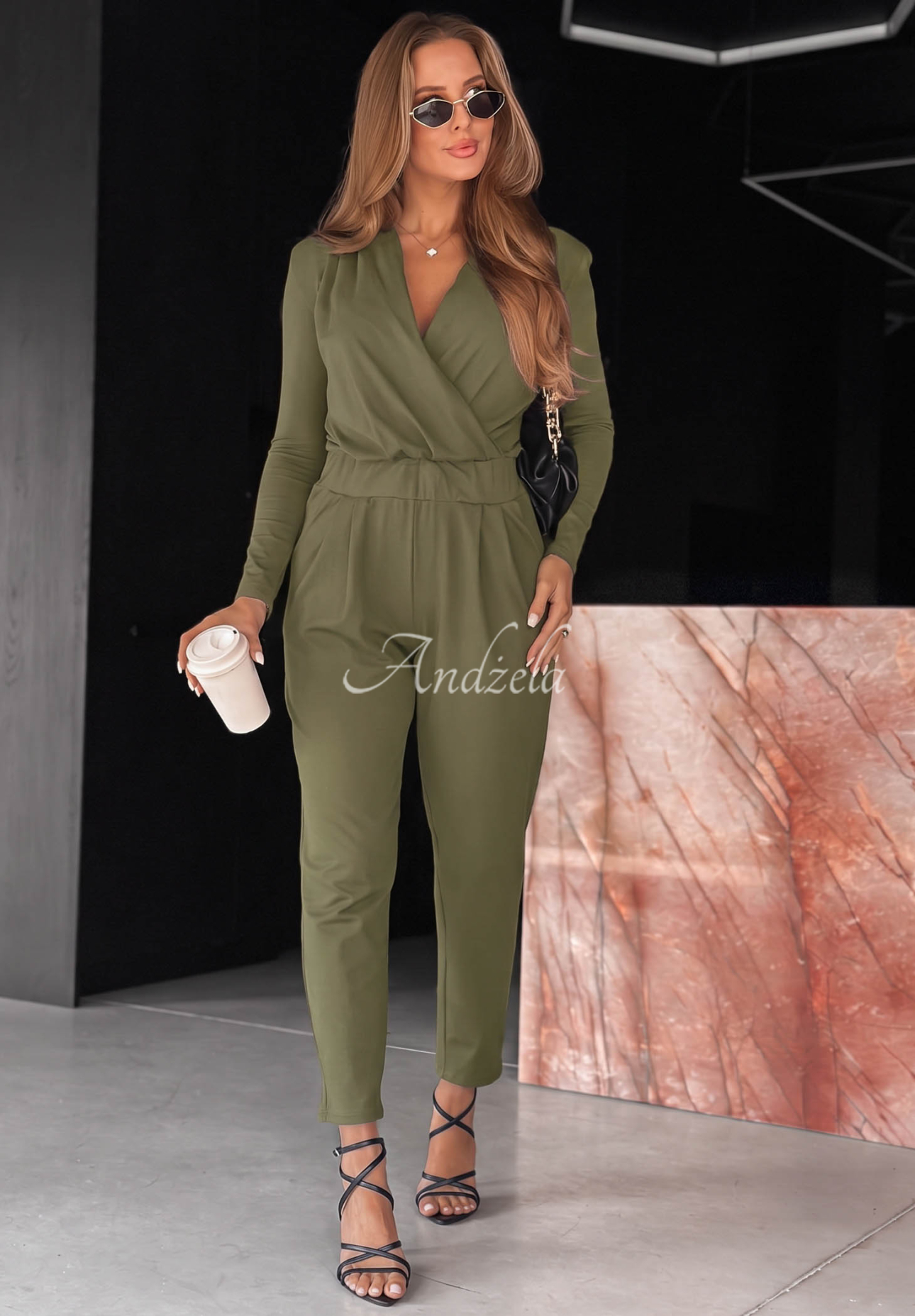 Salopetă din bumbac cu mâneci lungi Soft Elegance