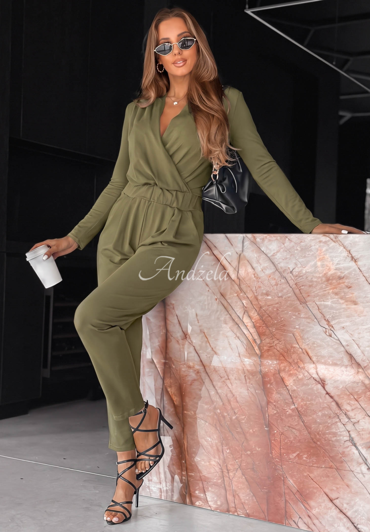 Salopetă din bumbac cu mâneci lungi Soft Elegance